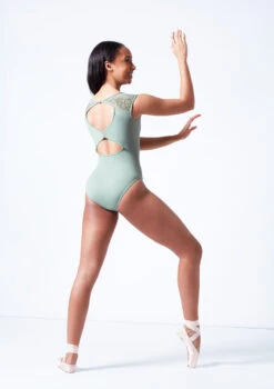 Bloch Emma Boat Neck Lace Leotard -Diaman Dance Wear Shop bll4162 sage back 53968.1679927440