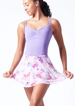 Bloch Floral Print Skirt - Pink -Diaman Dance Wear Shop blr0241 pink front t 53026.1696549634