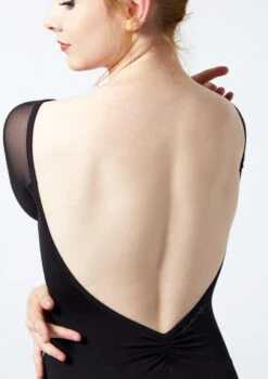 Ballet Rosa Floral Embroidery 3/4 Sleeve Mesh Leotard -Diaman Dance Wear Shop br gigi ballet rosa floral embroidery 3 4 sleeve mesh leotard black back no1 83179.1678926769