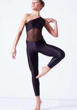 Ballet Rosa One Shoulder Unitard - Black -Diaman Dance Wear Shop brmagali black front t 41062.1698803761