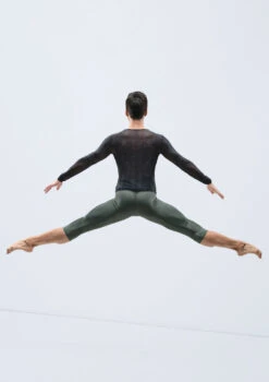 Ballet Rosa Mens Misu Long Sleeve Top -Diaman Dance Wear Shop brmisu darkgreen backmain 2 44451.1678926891
