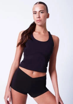 Capezio V Front Dance Boy Shorts -Diaman Dance Wear Shop cacc600 black close up front 31867.1678927204