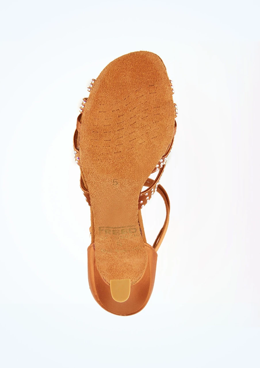 Freed Dina Swarovski Crystal Latin Shoe - 3" - Tan 5 Freed Dina Swarovski Crystal Latin Shoe - 3" - Tan - Image 3