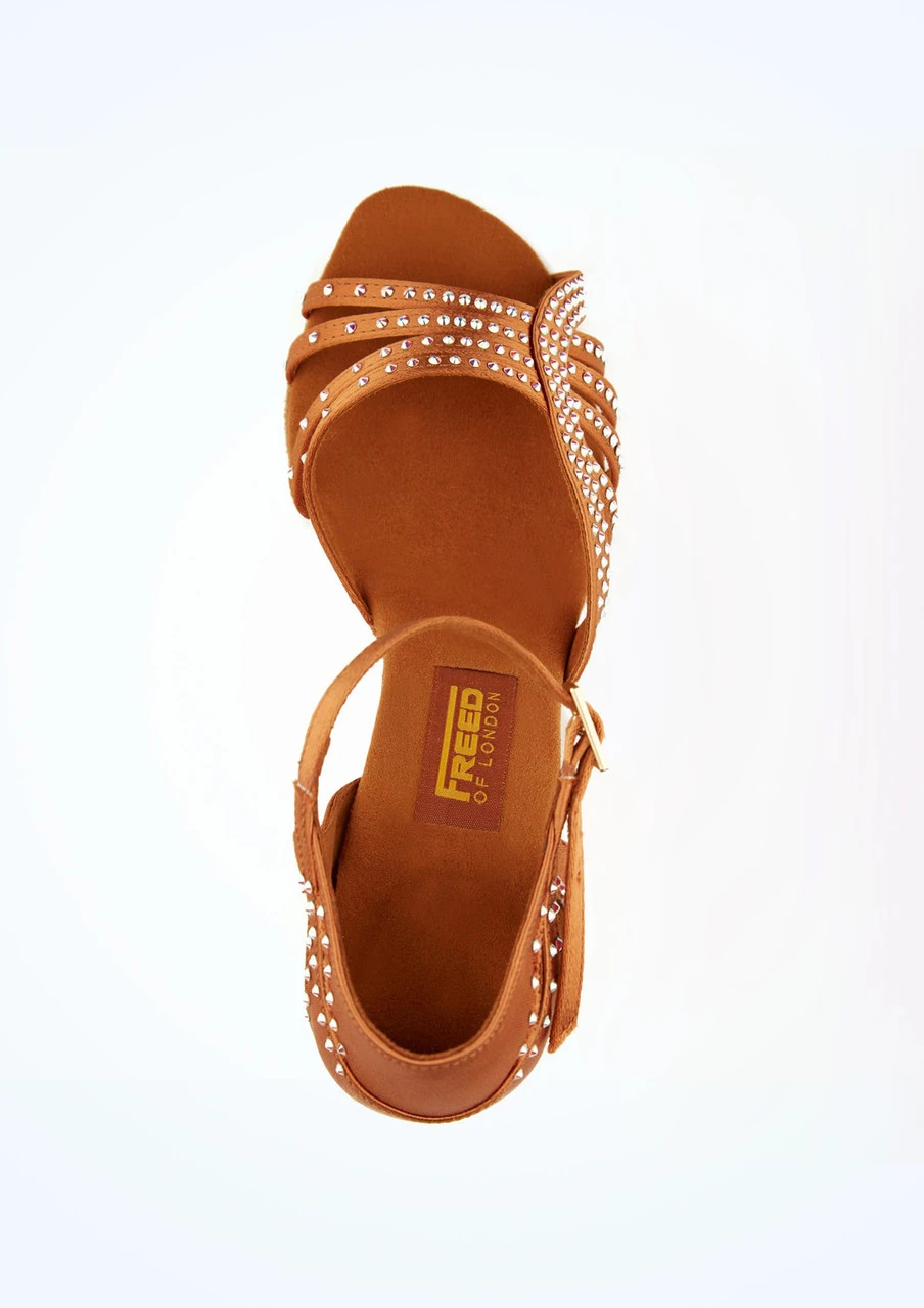 Freed Dina Swarovski Crystal Latin Shoe - 3" - Tan 4 Freed Dina Swarovski Crystal Latin Shoe - 3" - Tan - Image 2