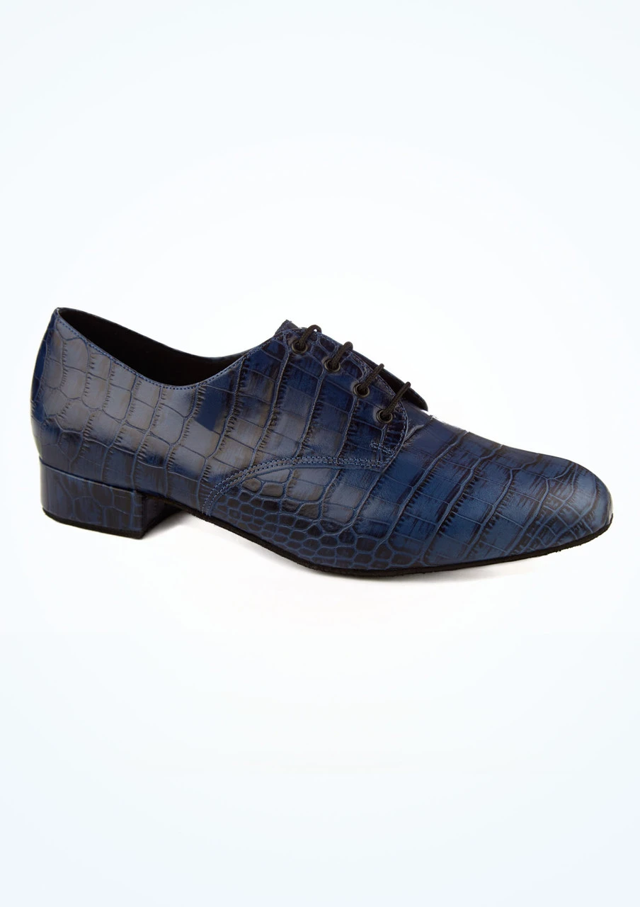 Freed Kelly Croc Effect Mens Ballroom Shoe - Blue 4 Freed Kelly Croc Effect Mens Ballroom Shoe - Blue - Image 2