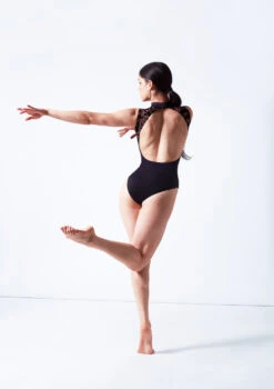 Intermezzo Bella Flocked Keyhole Leotard -Diaman Dance Wear Shop it31637 black back 99781.1687216727