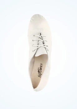 So Danca Split Sole Leather Jazz Shoe - White -Diaman Dance Wear Shop jze 09 so danca split sole leather jazz shoe white no2 01104.1678885795