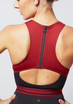 Move Dance Strength Cut Out Leotard -Diaman Dance Wear Shop mo l0610 move dance strength cut out leotard red back no2 83578.1678884085