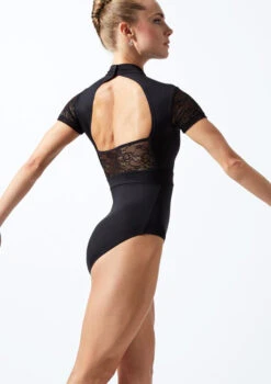 Move Dance Una Cap Sleeve Lace Leotard -Diaman Dance Wear Shop mo l0624 move dance una cap sleeve lace leotard black back thumbnail T 69823.1695684851
