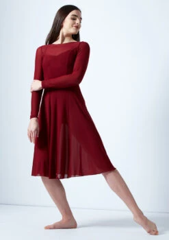 Move Dance Dione Long Sleeve Lyrical Dress 14 Move Dance Dione Long Sleeve Lyrical Dress -Diaman Dance Wear Shop mo r0218 move dance dione long sleeve lyrical dress red front 64635.1678884650