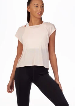 Move Dance Mesh Back Dance T Shirt -Diaman Dance Wear Shop mo z0607 move mesh back dance t shirt pink front thumbnail no1 T 45354.1696981188