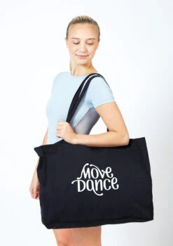 Move Dance Woven Tote Bag -Diaman Dance Wear Shop moa0401 black front 3 53880.1678928307