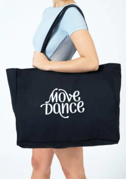 Move Dance Woven Tote Bag -Diaman Dance Wear Shop moa0401 black front t 93503.1698711804