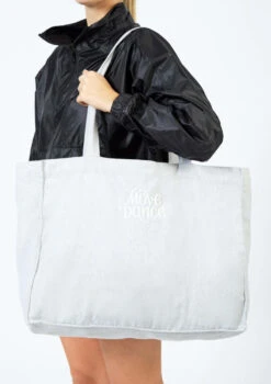 Move Dance Woven Tote Bag -Diaman Dance Wear Shop moa0401 grey front 17830.1698711804