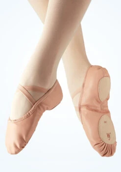 Move Dance Split Sole Vegan Ballet Shoe -Diaman Dance Wear Shop mob0015 pnk front 2t 60070.1691196918