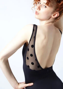 Move Dance Maeve V-Back Leotard -Diaman Dance Wear Shop mol0657 black close up back 1 09289.1678884271