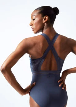 Move Dance Illusia Cross Back Leotard 20 Move Dance Illusia Cross Back Leotard -Diaman Dance Wear Shop mol0667 petrol blue close up back 11335.1683070108
