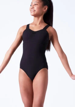 Move Dance Maggie Teen Wide Strap Leotard -Diaman Dance Wear Shop mol5131 black front t 99448.1691019799