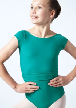 Move Dance Teen Sophia Belted Leotard -Diaman Dance Wear Shop mol5804 grn close up front 1 95871.1678884478