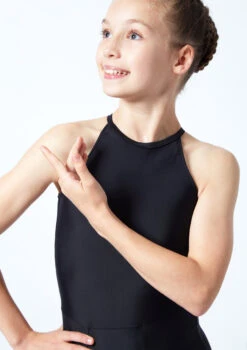 Move Dance Teen Elle High Neck Leotard -Diaman Dance Wear Shop mol5805 blk close up front 1 12772.1678884482