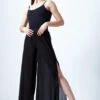 Move Dance Ruby Mesh Wide Leg Dance Trousers -Diaman Dance Wear Shop mop0201 blk front 2 99219.1678884506