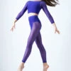 Move Dance Lucia Mesh High Waisted Dance Leggings -Diaman Dance Wear Shop mop0202 saph front 1 32172.1678884507