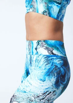 Move Dance Venus High Waisted Leggings - Pacific -Diaman Dance Wear Shop mop0908 pac close up front 2 07913.1678884560