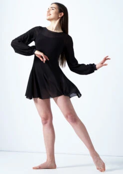 Move Dance Mabel Mesh Dress -Diaman Dance Wear Shop mor0225 blk front 1 80928.1678884671