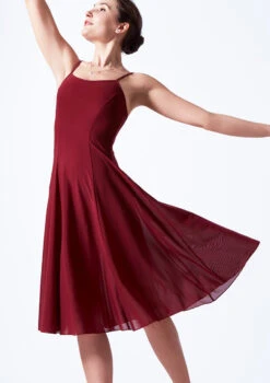 Move Dance Helena Mesh Dress -Diaman Dance Wear Shop mor0249 red front t 67515.1695684903