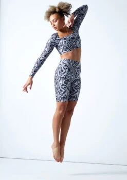 Move Dance Nebula High Waisted Cycling Shorts - Dimensions 9 Move Dance Nebula High Waisted Cycling Shorts - Dimensions -Diaman Dance Wear Shop mor0907 dim front 1 51858.1678884724