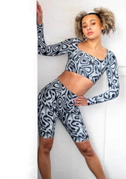 Move Dance Nebula High Waisted Cycling Shorts - Dimensions 13 Move Dance Nebula High Waisted Cycling Shorts - Dimensions -Diaman Dance Wear Shop mor0907 dim front 3t 10985.1686178262