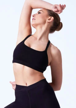 Move Dance Amy Dance Crop Top -Diaman Dance Wear Shop moz0251 black front t 59987.1691020259