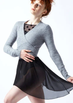 Move Dance Everly Ballet Wrap -Diaman Dance Wear Shop moz0730 grey front 1t 58317.1691020485