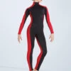 Weissman Destinations -Diaman Dance Wear Shop wn mt11202 weissman two tone colourblock unitard black red front 86728.1694837403