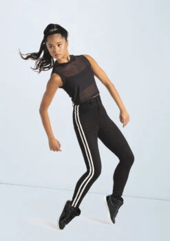 Weissman Sleeveless Cropped Mesh Hoodie -Diaman Dance Wear Shop wn14540 black 69 21954.1698817508