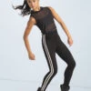 Weissman Sporty Striped Jeggings -Diaman Dance Wear Shop wn14547 black 17 18883.1694563057