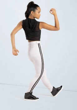 Weissman Sporty Striped Jeggings -Diaman Dance Wear Shop wn14547 white 17 85707.1694563057