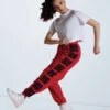 Weissman Fishnet Panel Joggers -Diaman Dance Wear Shop wn15422 red 16 44079.1694474702