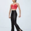 Weissman Vegan Leather Side-Split Pants -Diaman Dance Wear Shop wn15511 black 10 82396.1694696011