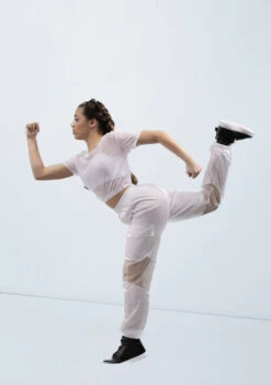 Weissman Mesh Oversized Tee -Diaman Dance Wear Shop wn15540 white 11 t 30815.1698824359