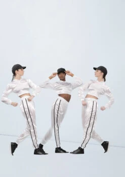 Weissman Satin Cropped Hoodie