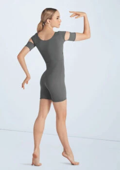 Weissman Cutout Sleeve Biketard 10 Weissman Cutout Sleeve Biketard -Diaman Dance Wear Shop wn15601 grey 22705 72837.1694698449