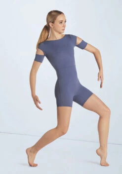 Weissman Cutout Sleeve Biketard 13 Weissman Cutout Sleeve Biketard -Diaman Dance Wear Shop wn15601 slate blue 22661 89166.1694698449