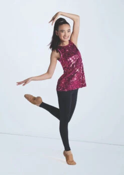 Weissman Ultra Sparkle Tunic Top -Diaman Dance Wear Shop wn16345 lipstick 529 98255.1694919658